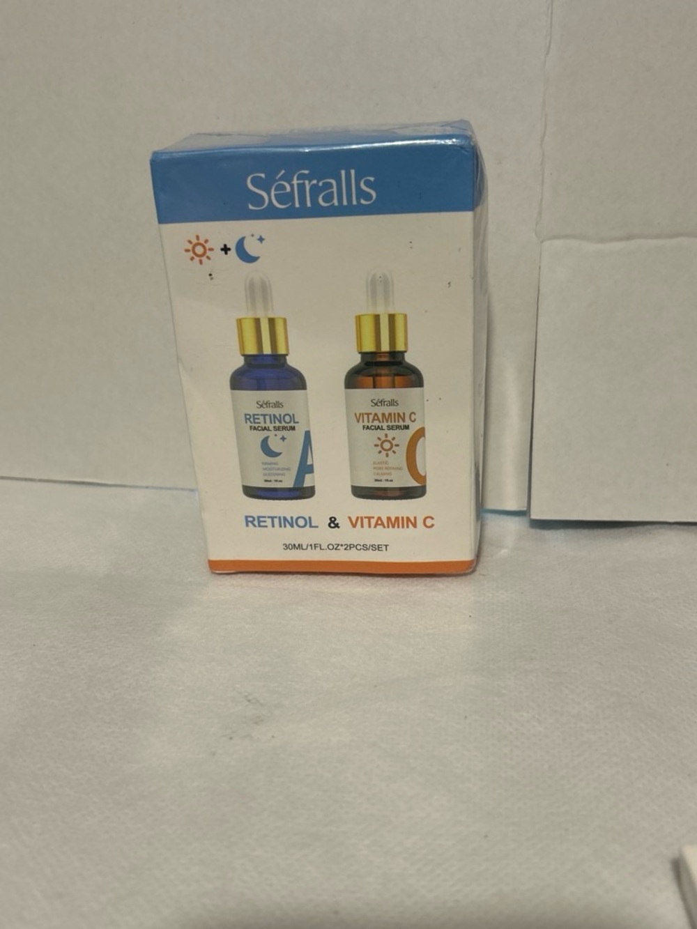 Retinol & Vitamin C Dual Facial Serum Set - Blue & Orange